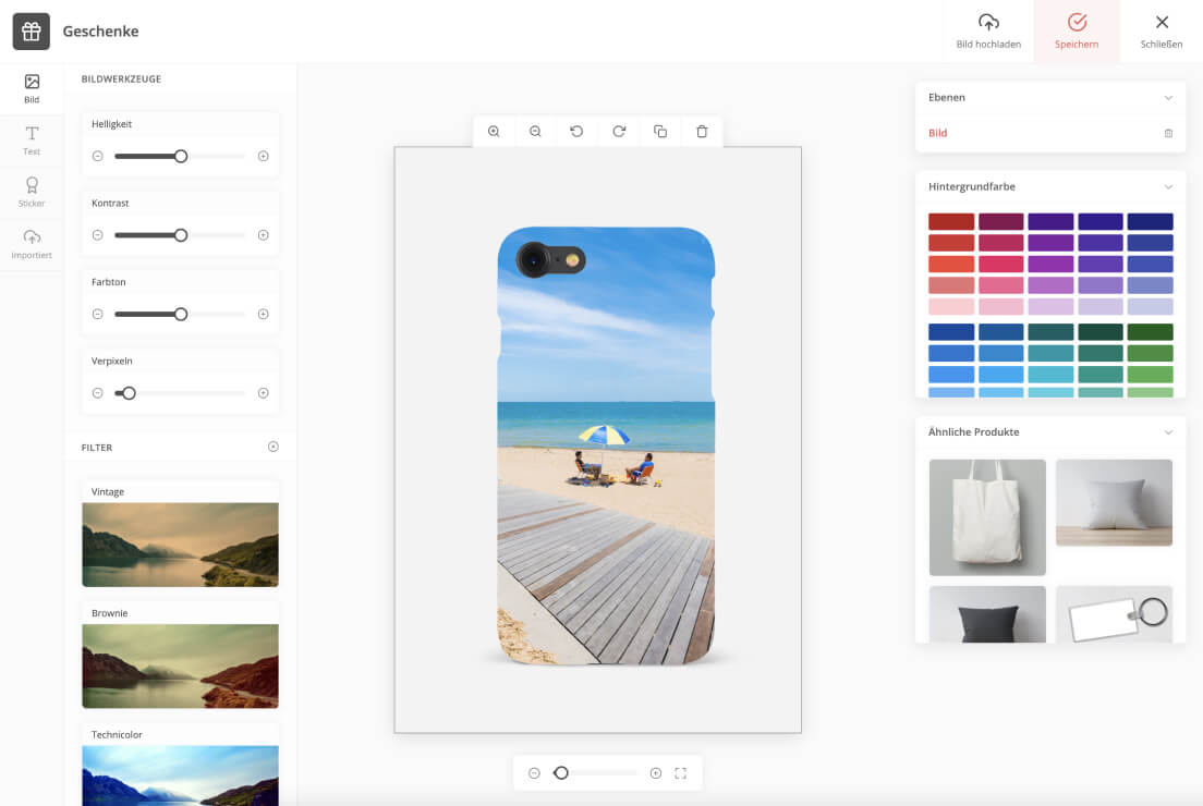 Geschenkedesigner - Live-Vorschau für personalisierte Geschenke